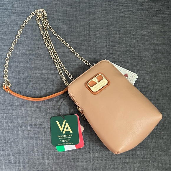NWT VALENTINA LEATHER CROSSBODY SHOULDER BAG PHONE CASE PURSE